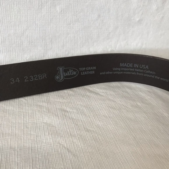 Monster Half Marathon Buckle Justin Leather Belt - Picture 2 of 10